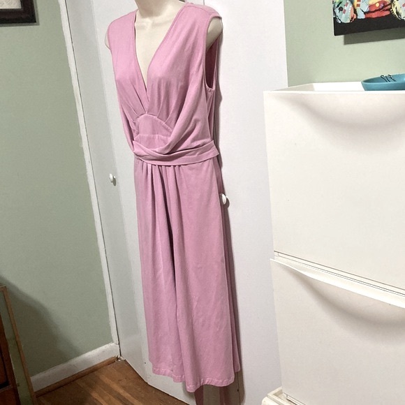 eSHAKTI Dusty Pink Sleeveless Cotton Blend Sheath Dress Womens Large 14 - Picture 4 of 13